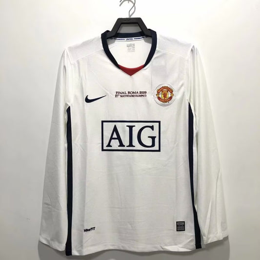 Retro 08/09 Manchester United Visita Manga Larga